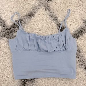 Garage Blue Ruched Tank Top